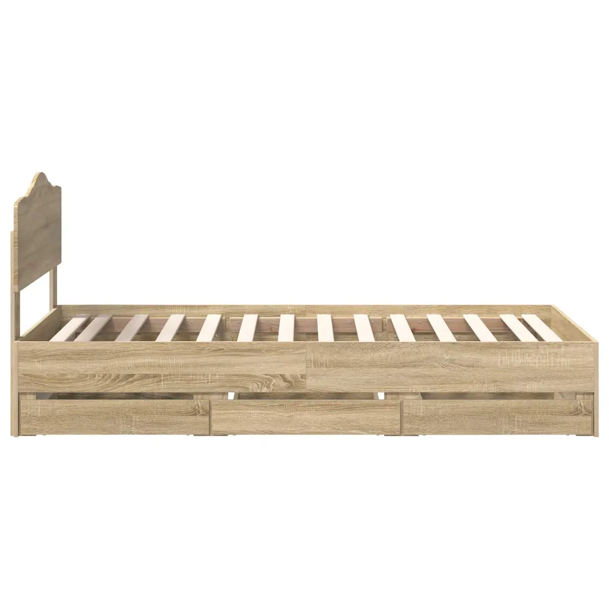 Engineered Wood Bed Frame with Storage Drawer 90 x 190 cm