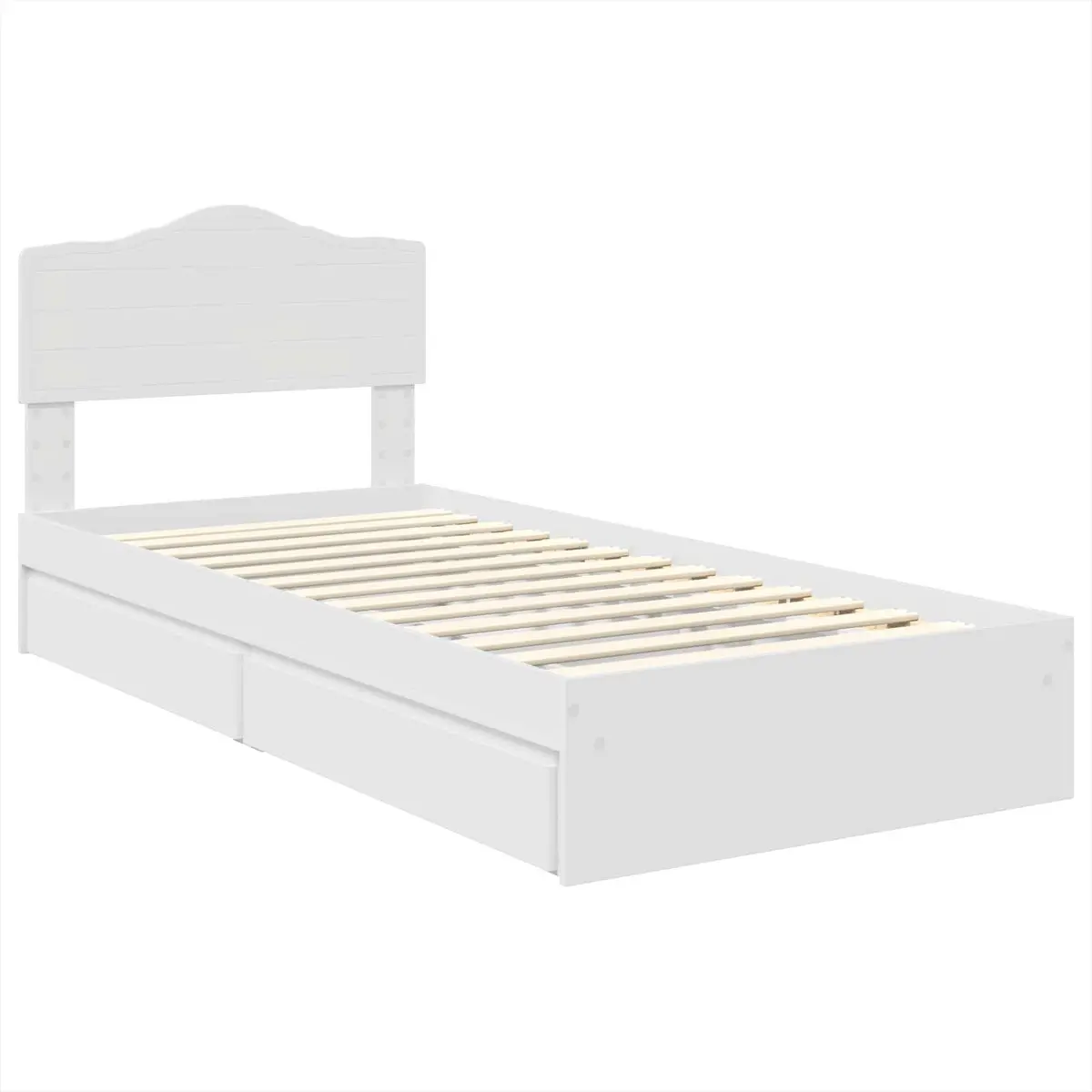 White Storage Bed with Headboard 90 x 190 cm