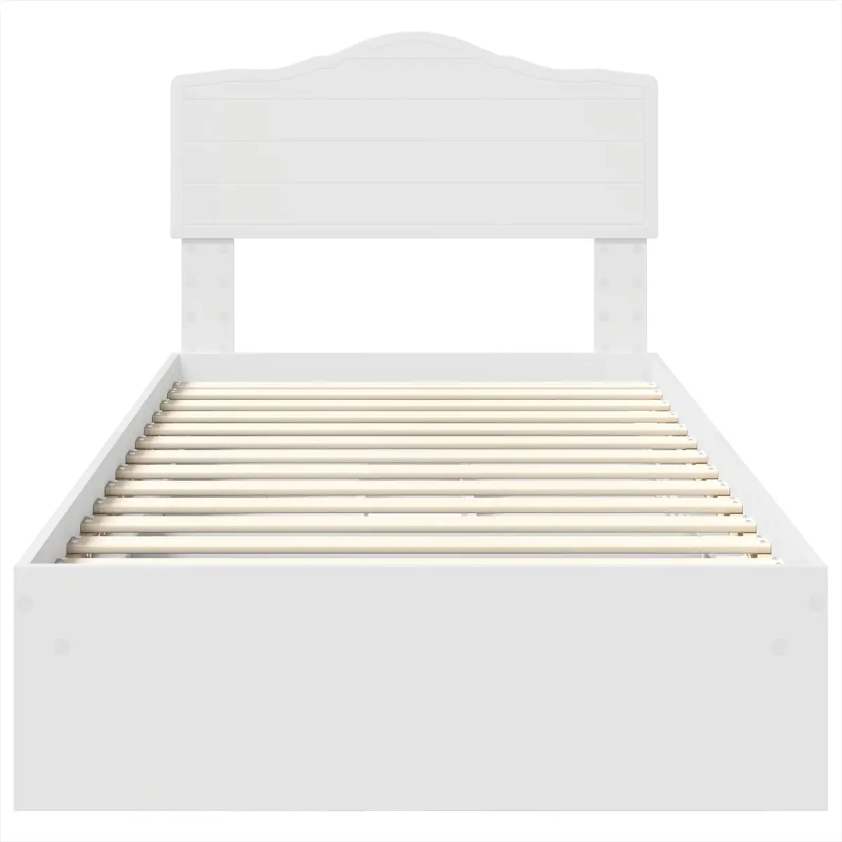 White Storage Bed with Headboard 90 x 190 cm