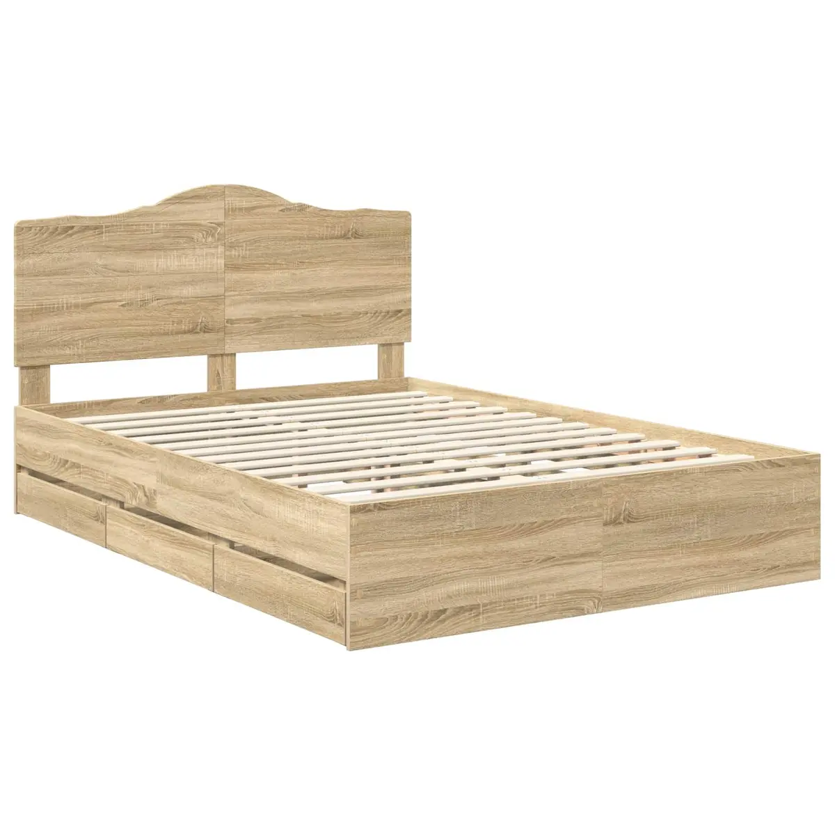 Engineered Wood Bed Frame with Storage Drawers