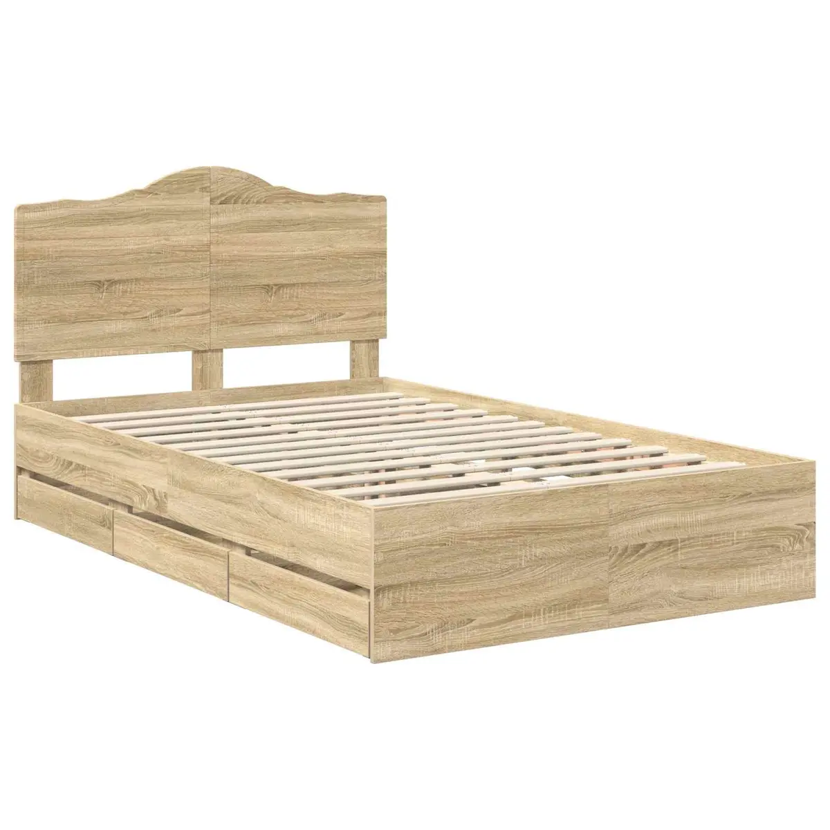 Bed Frame with Storage Drawer in Sonoma Oak