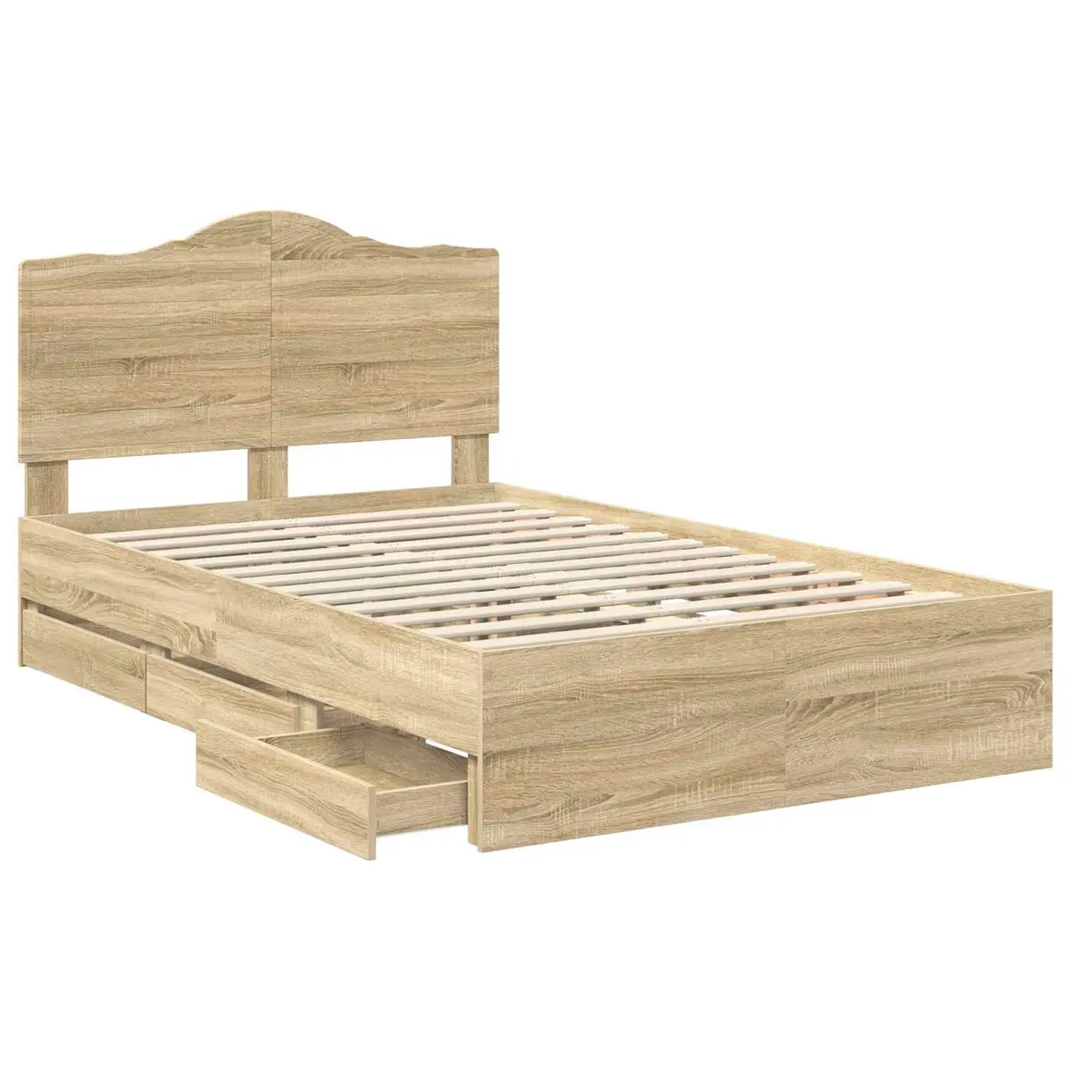 Bed Frame with Storage Drawer in Sonoma Oak