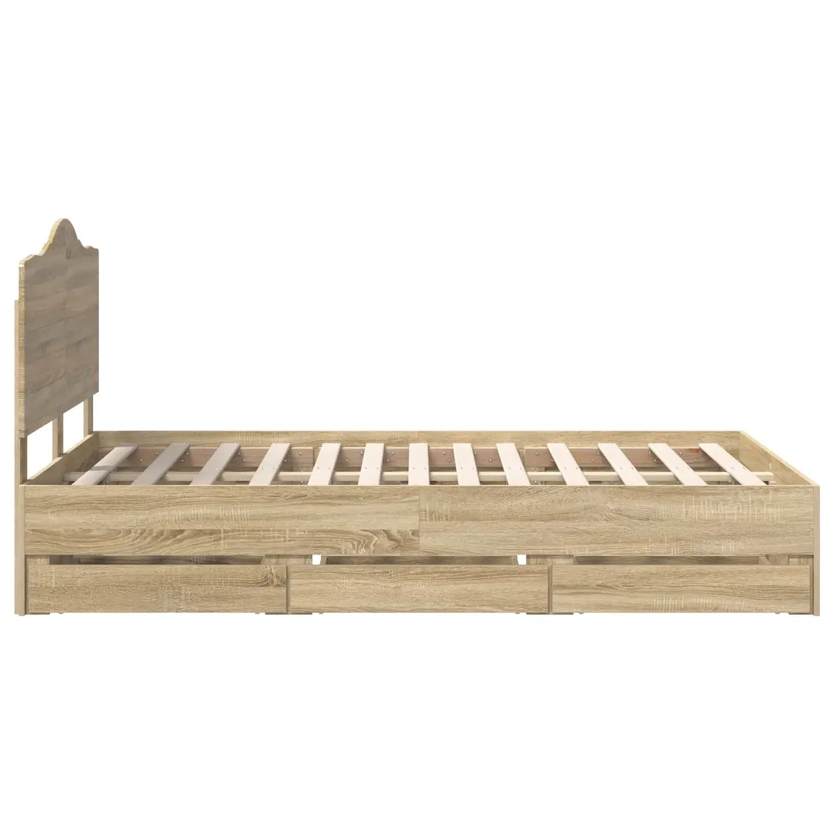 Bed Frame with Storage Drawer in Sonoma Oak