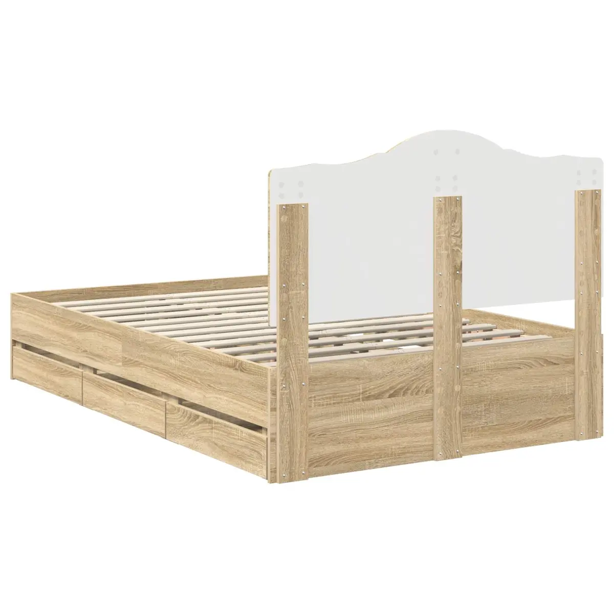 Bed Frame with Storage Drawer in Sonoma Oak