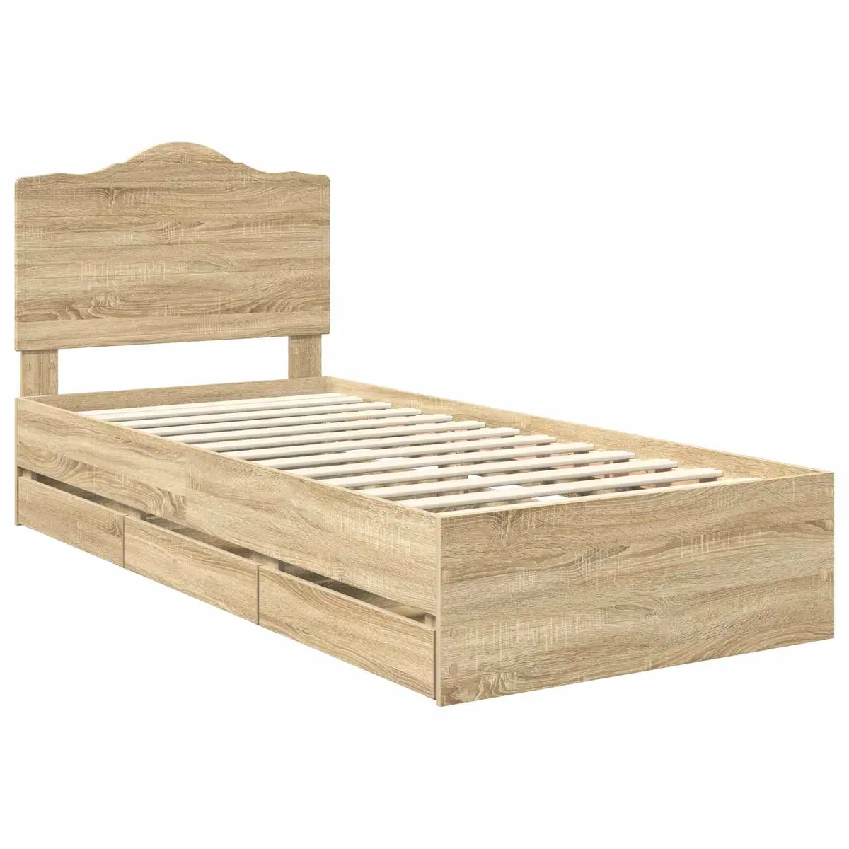 Bed Frame Engineered Wood 90 x 190 cm Brown