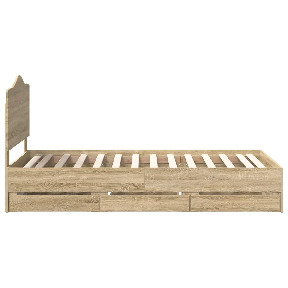 Bed Frame Engineered Wood 90 x 190 cm Brown