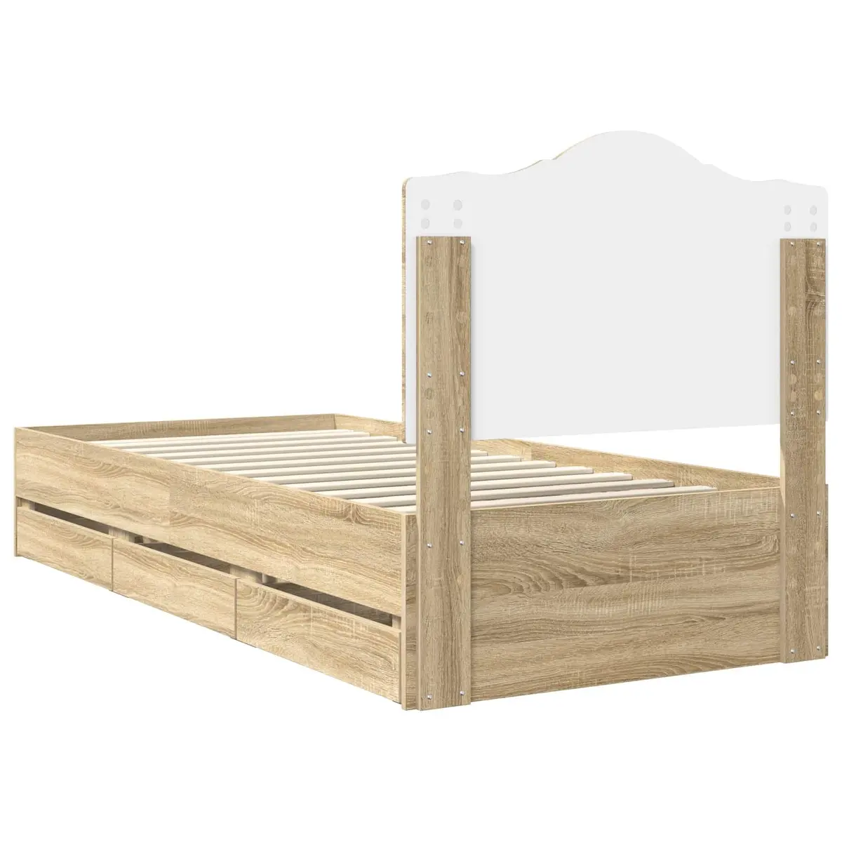 Bed Frame Engineered Wood 90 x 190 cm Brown