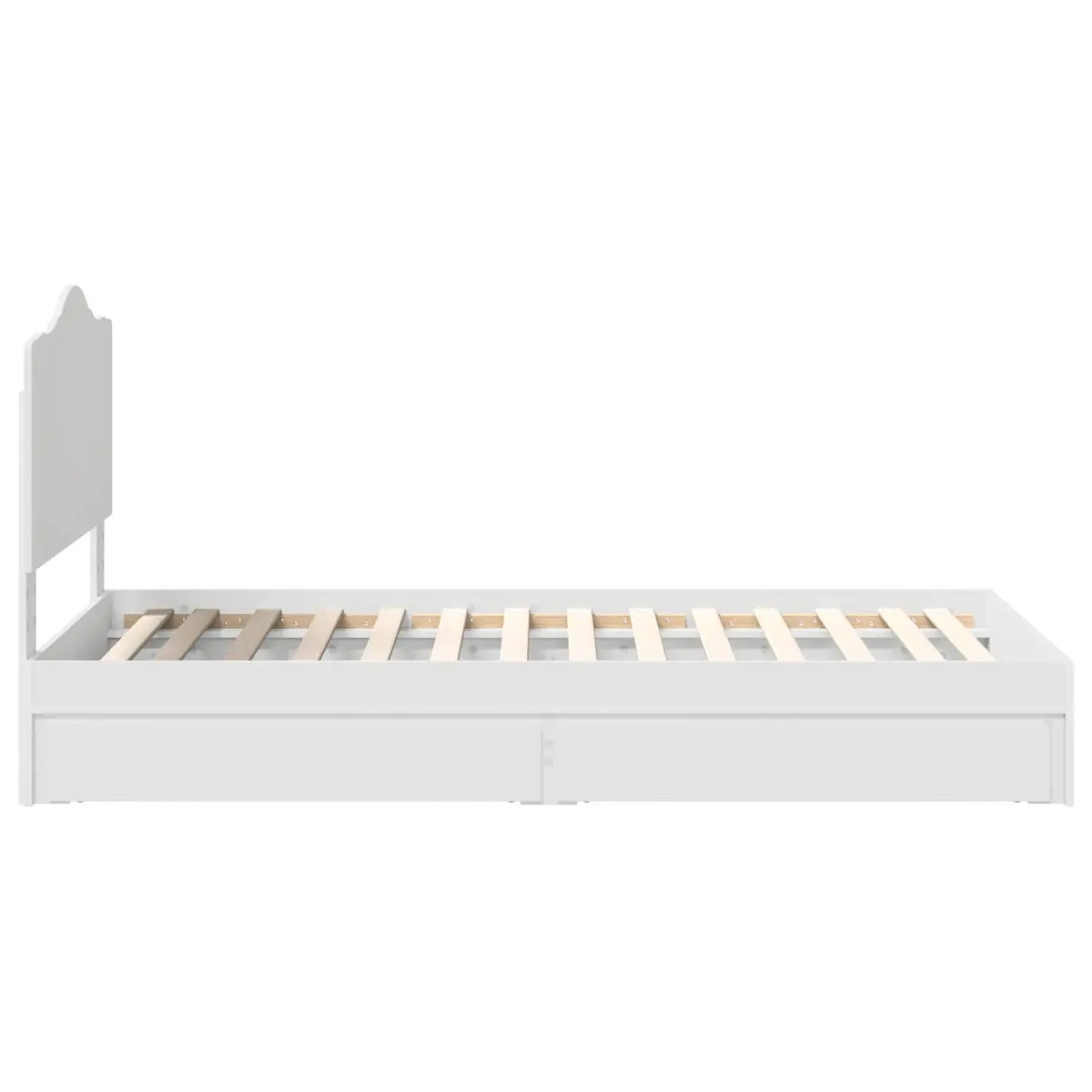 White Storage Bed with Headboard 90 x 190 cm