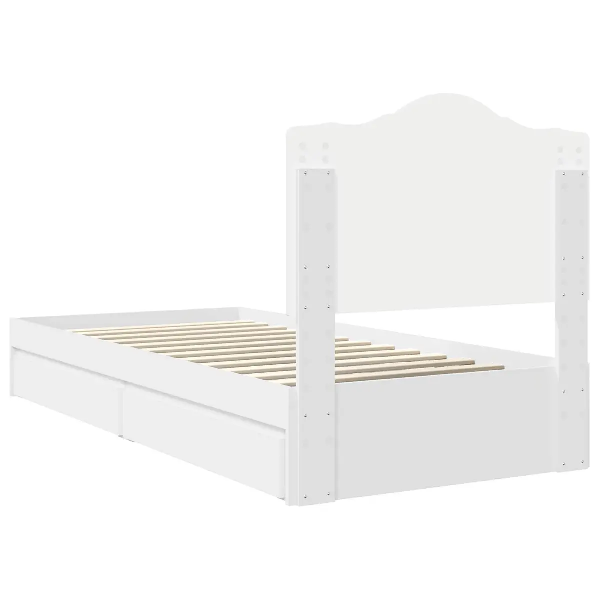 White Storage Bed with Headboard 90 x 190 cm