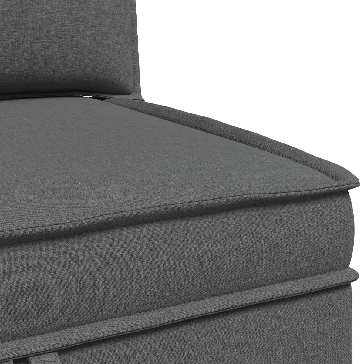 4-Piece Grey Fabric Modular Sofa Set with Storage