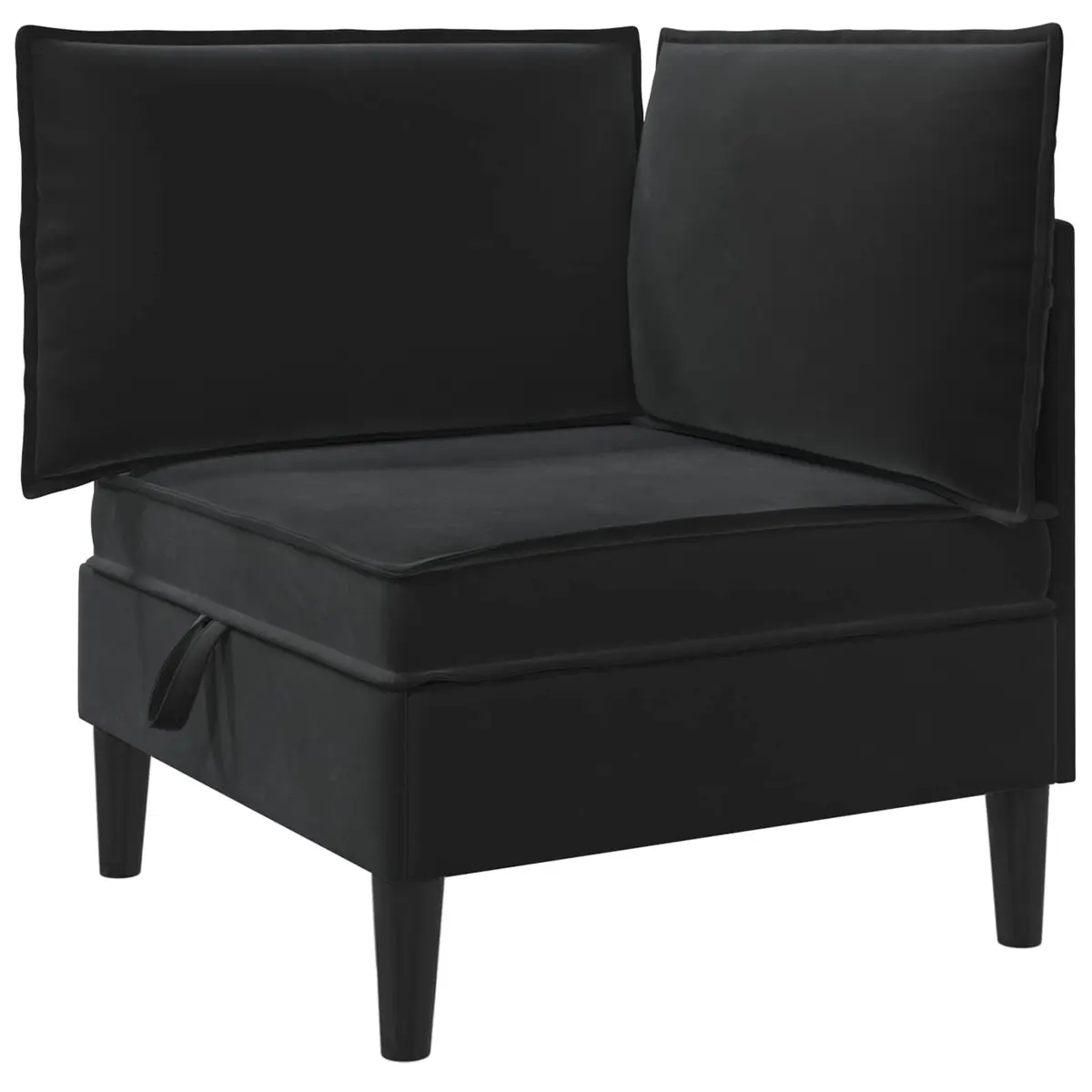 Living Room Furniture Set Velvet Black 4 Piece