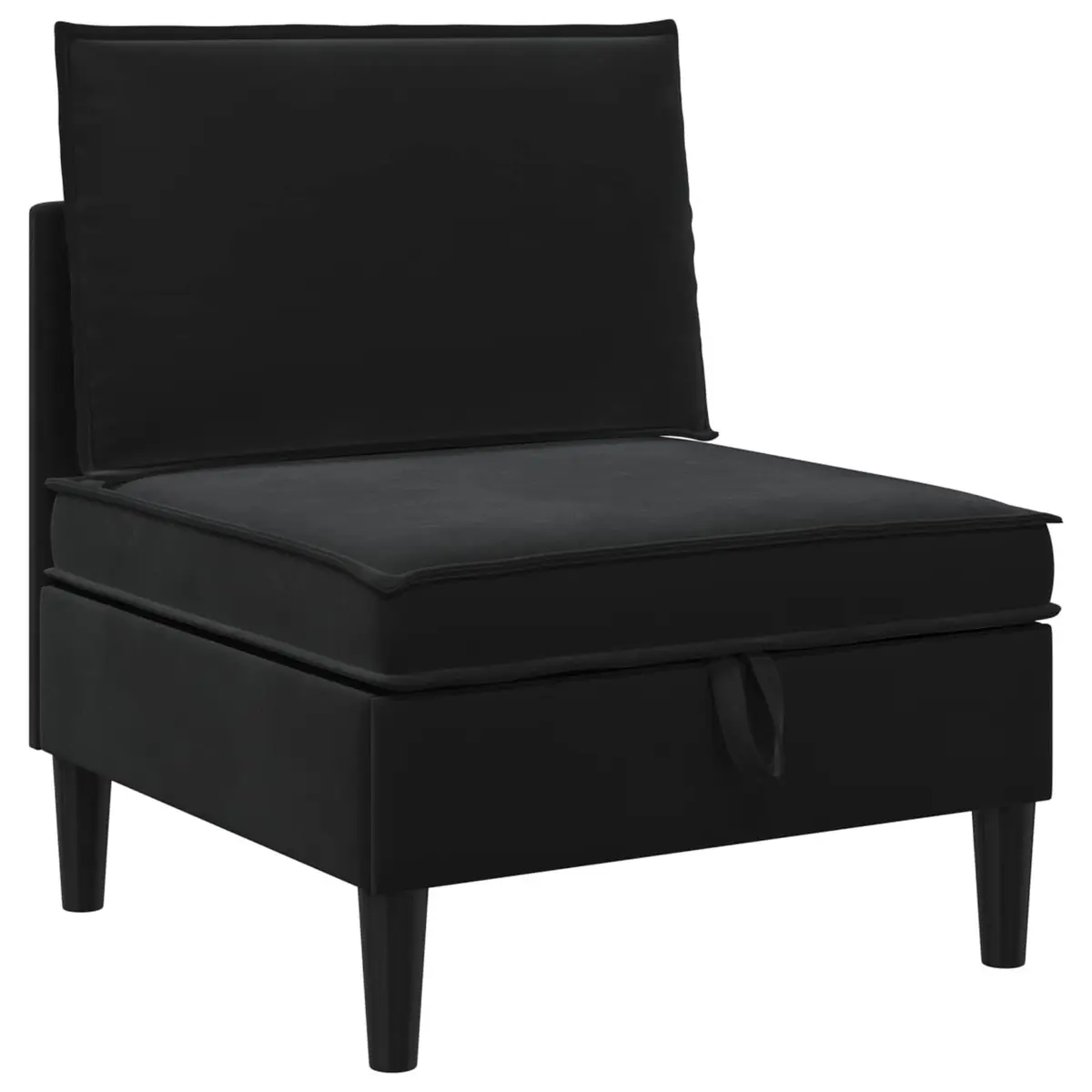 Living Room Set Velvet 4 Piece Black