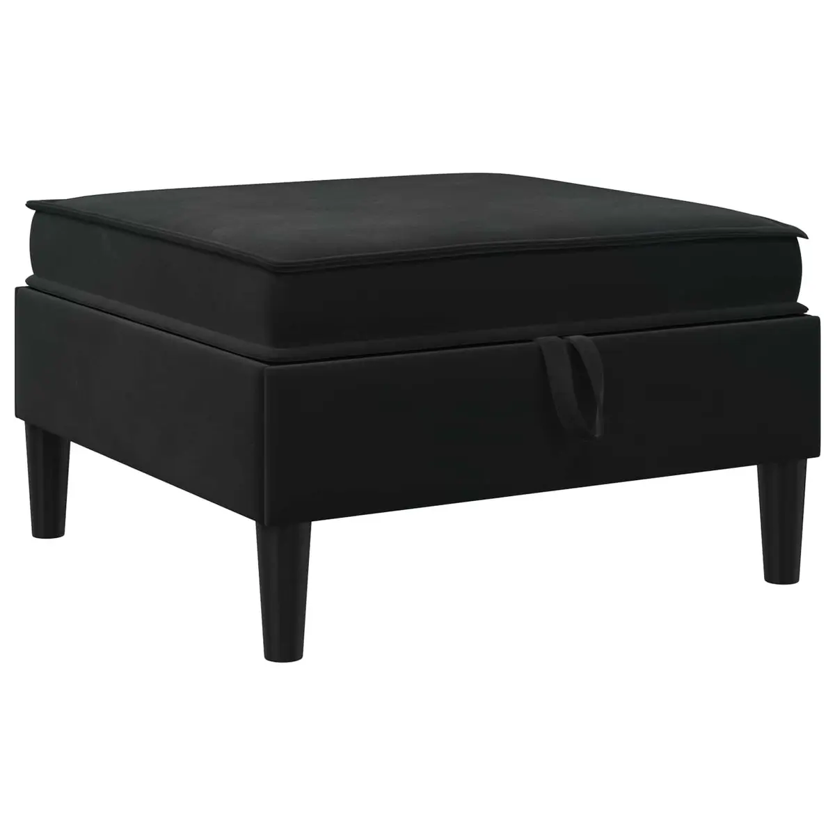 Living Room Set Velvet 4 Piece Black