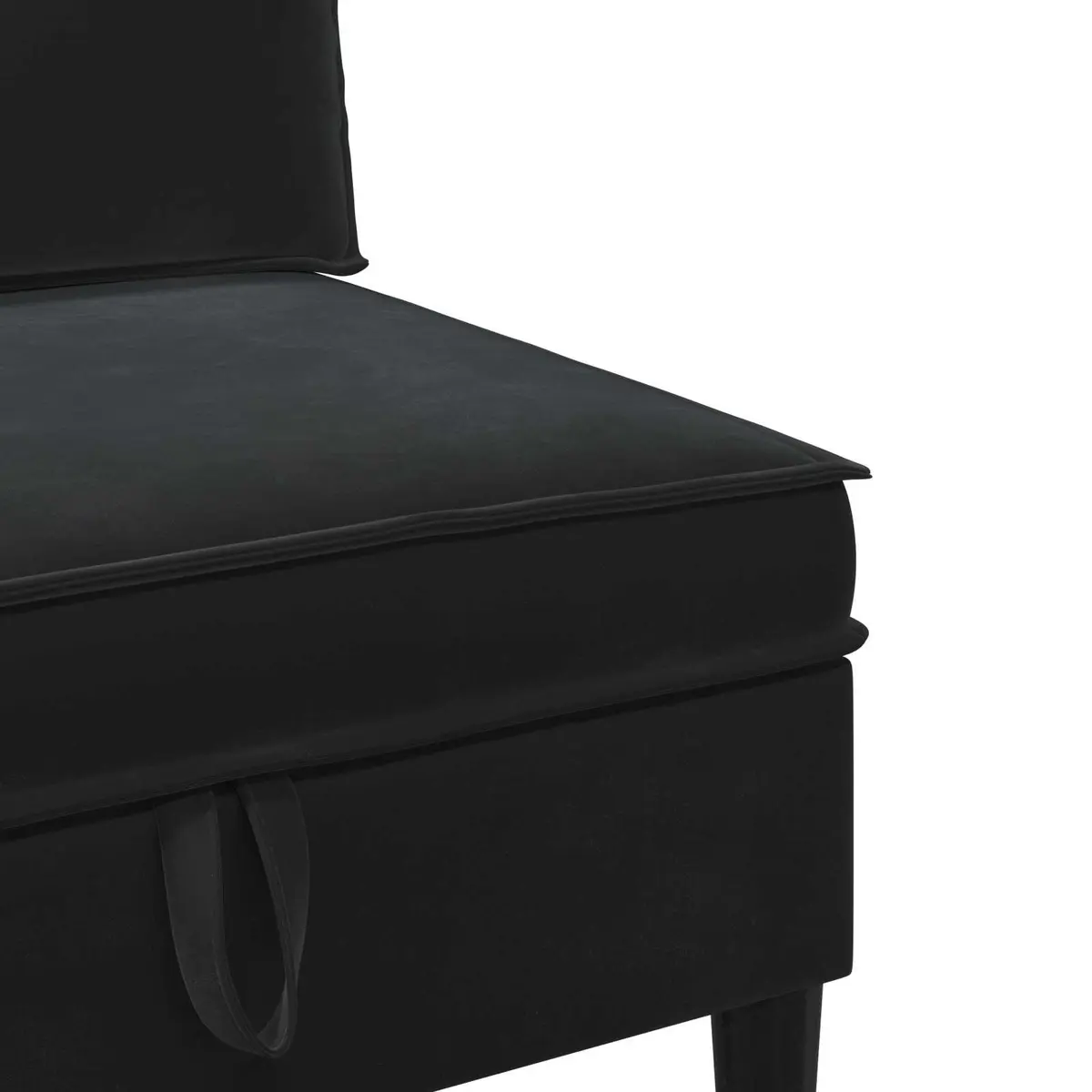 Living Room Set Velvet 4 Piece Black