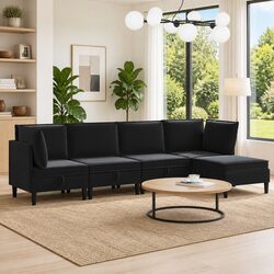 5-Piece Velvet Sofa Set with Storage for Modern Living