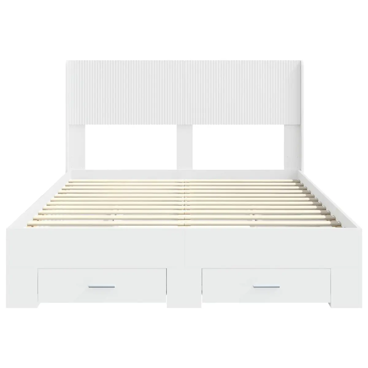 White Bed Frame 150x200cm with Storage Solutions