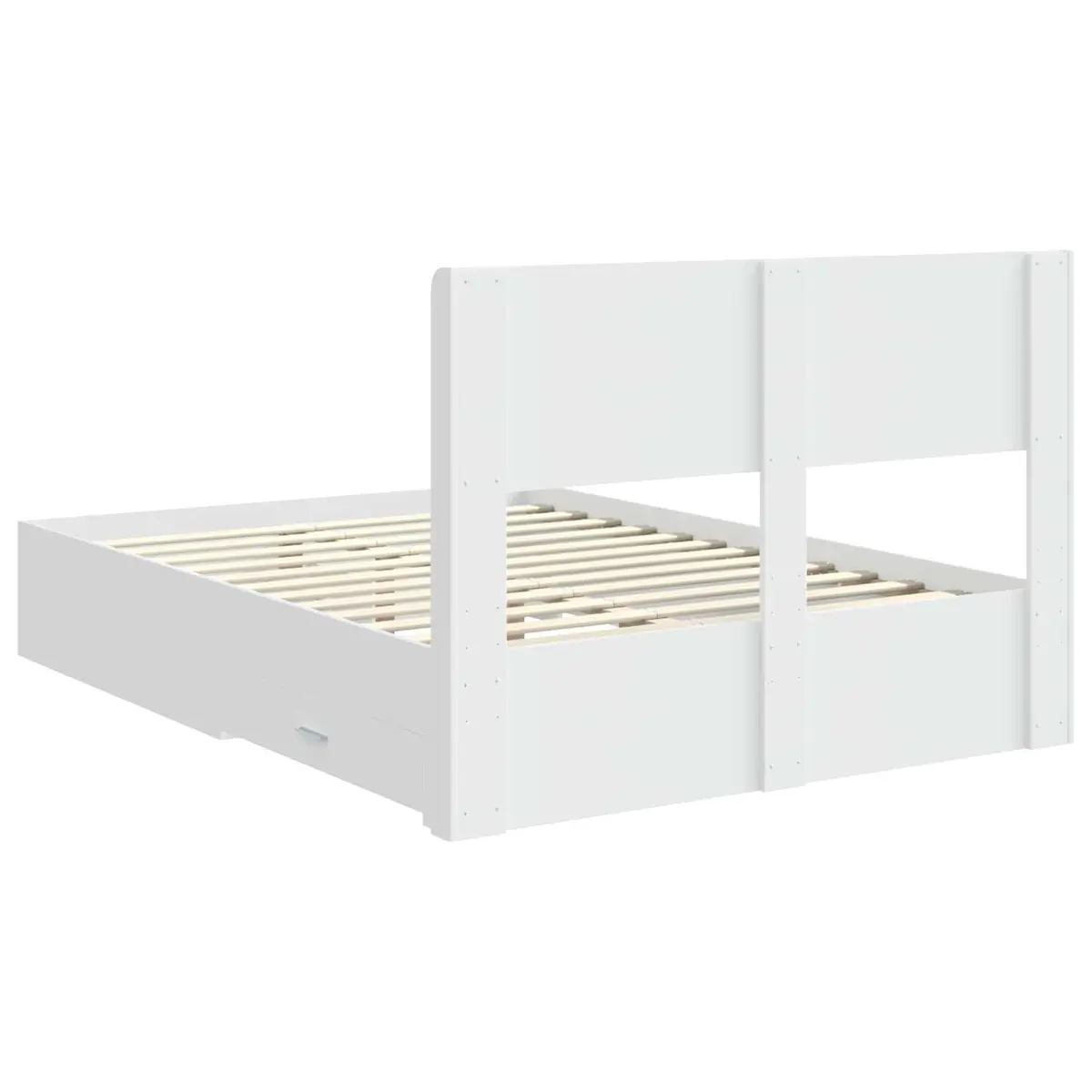 White Bed Frame 150x200cm with Storage Solutions