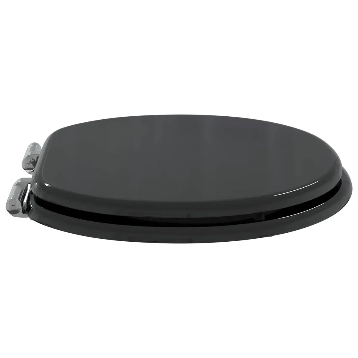 Toilet Seat MDF 44x38cm Black Soft Close Bathroom Fixture