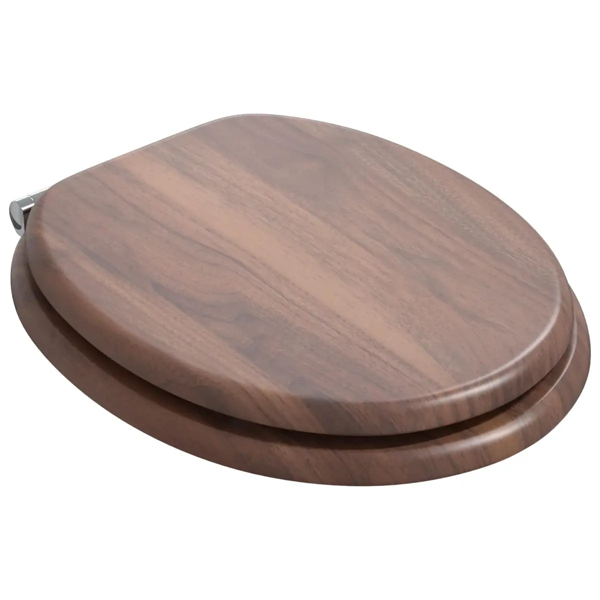 Soft-Close Toilet Seat MDF 44x38cm Brown 2 Piece