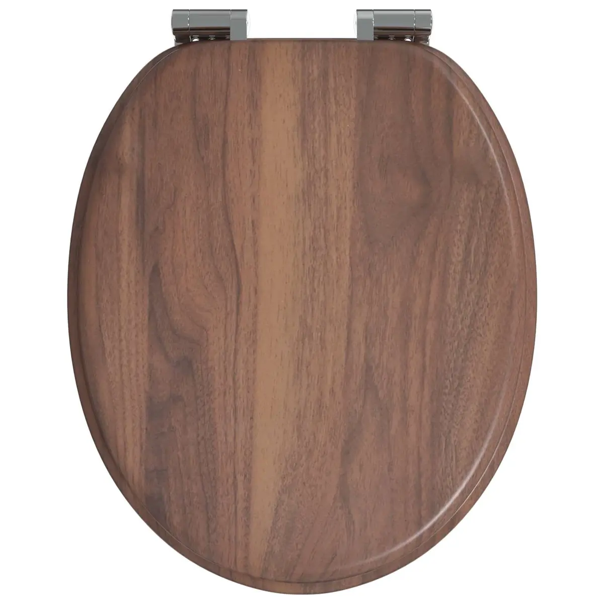 Soft-Close Toilet Seat MDF 44x38cm Brown 2 Piece