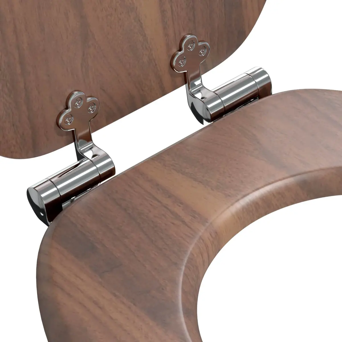 Soft-Close Toilet Seat MDF 44x38cm Brown 2 Piece