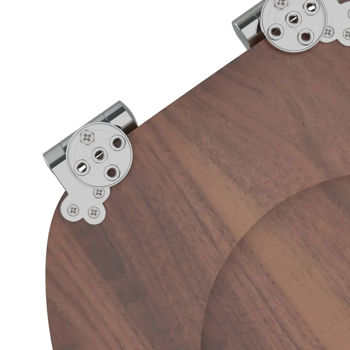 Soft-Close Toilet Seat MDF 44x38cm Brown 2 Piece