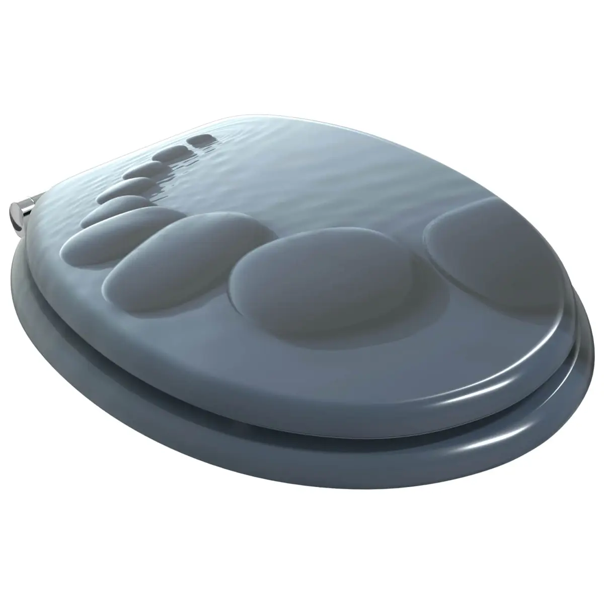Toilet Seat MDF 44x38cm Grey Soft-Close 2 Piece Standard Fit