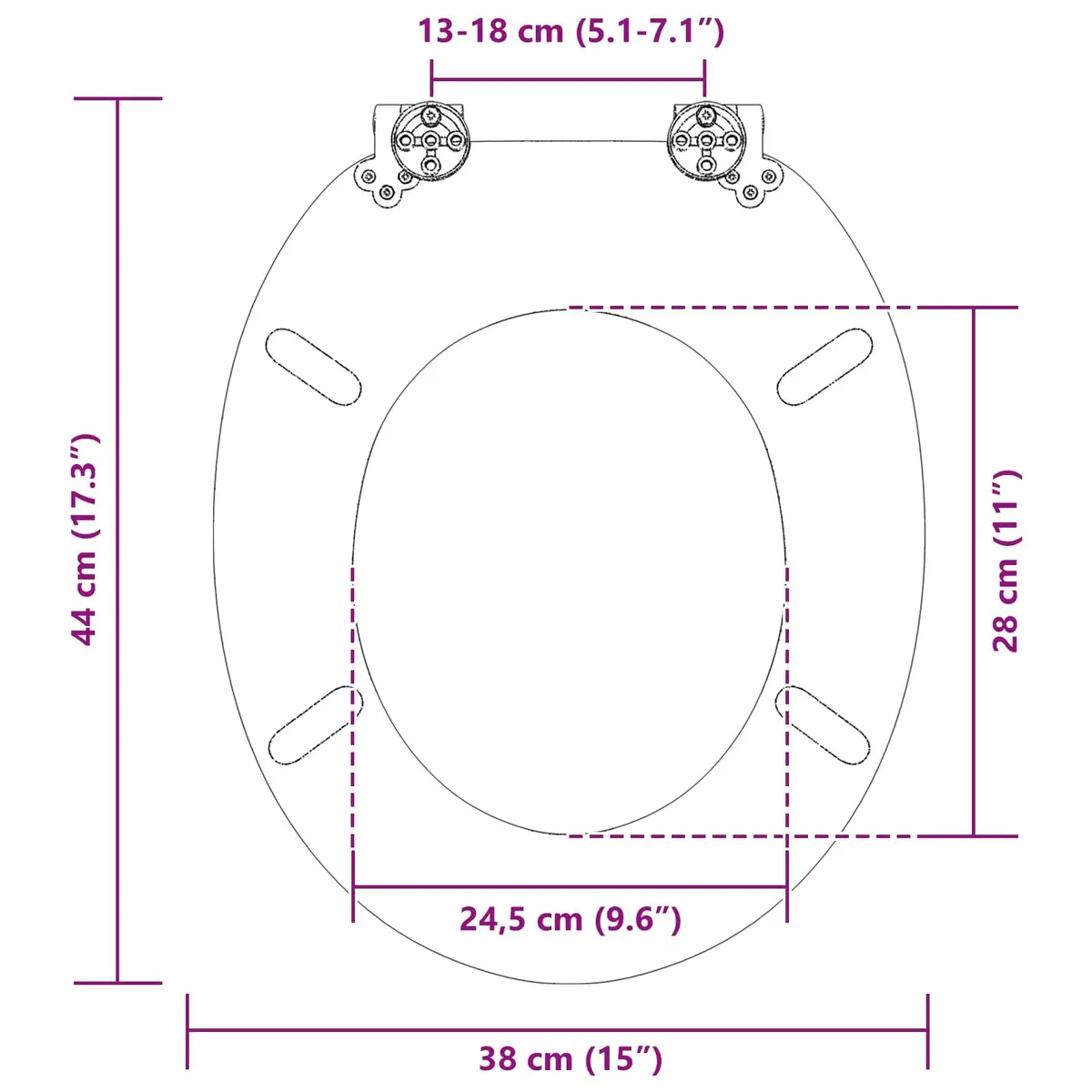 Toilet Seat MDF 44x38cm Grey Soft-Close 2 Piece Standard Fit