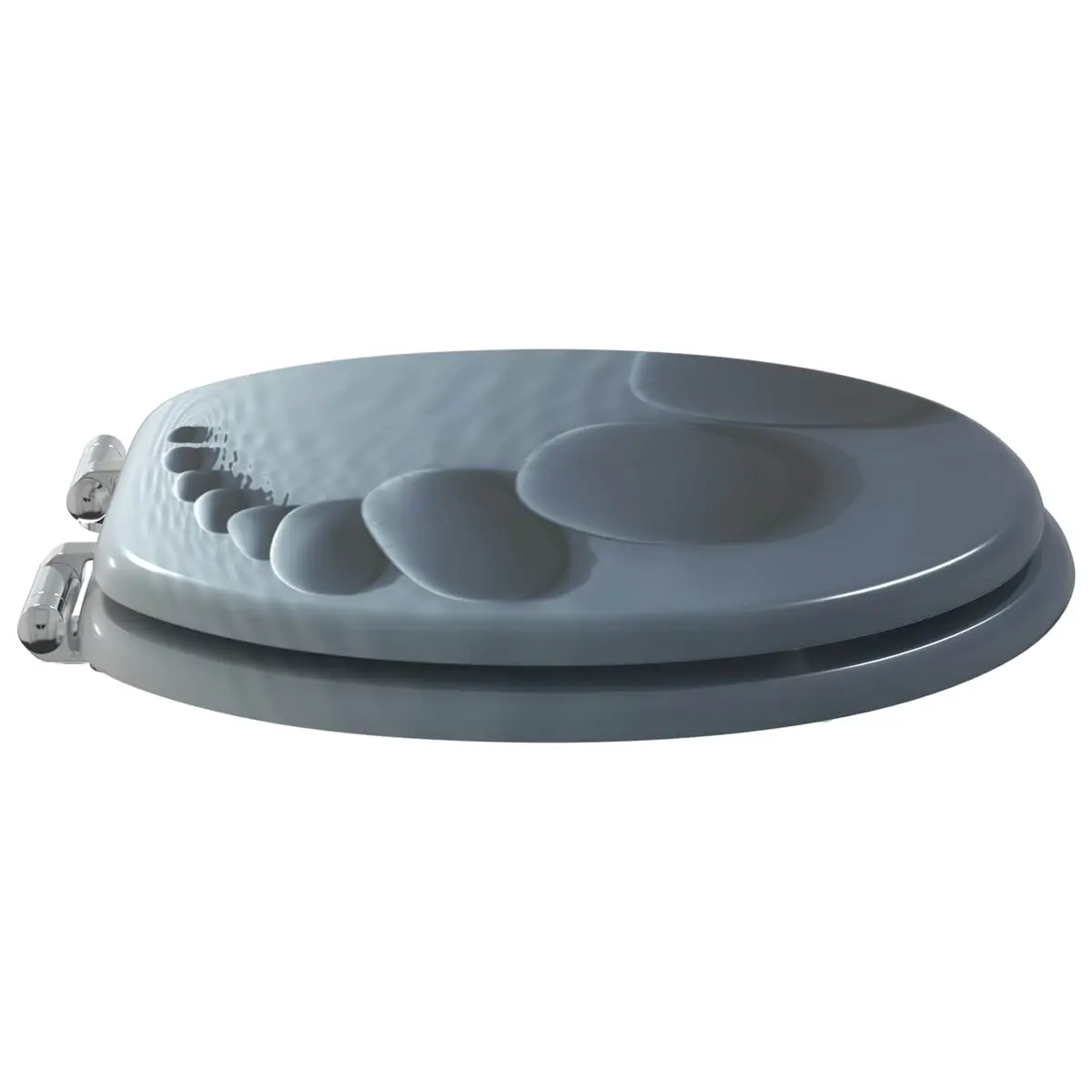Toilet Seat MDF 44x38cm Grey Soft-Close 2 Piece Standard Fit