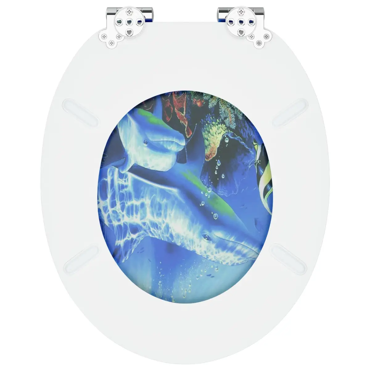 Soft-Close Toilet Seat MDF Board 44 x 38 cm Blue 2 Pack