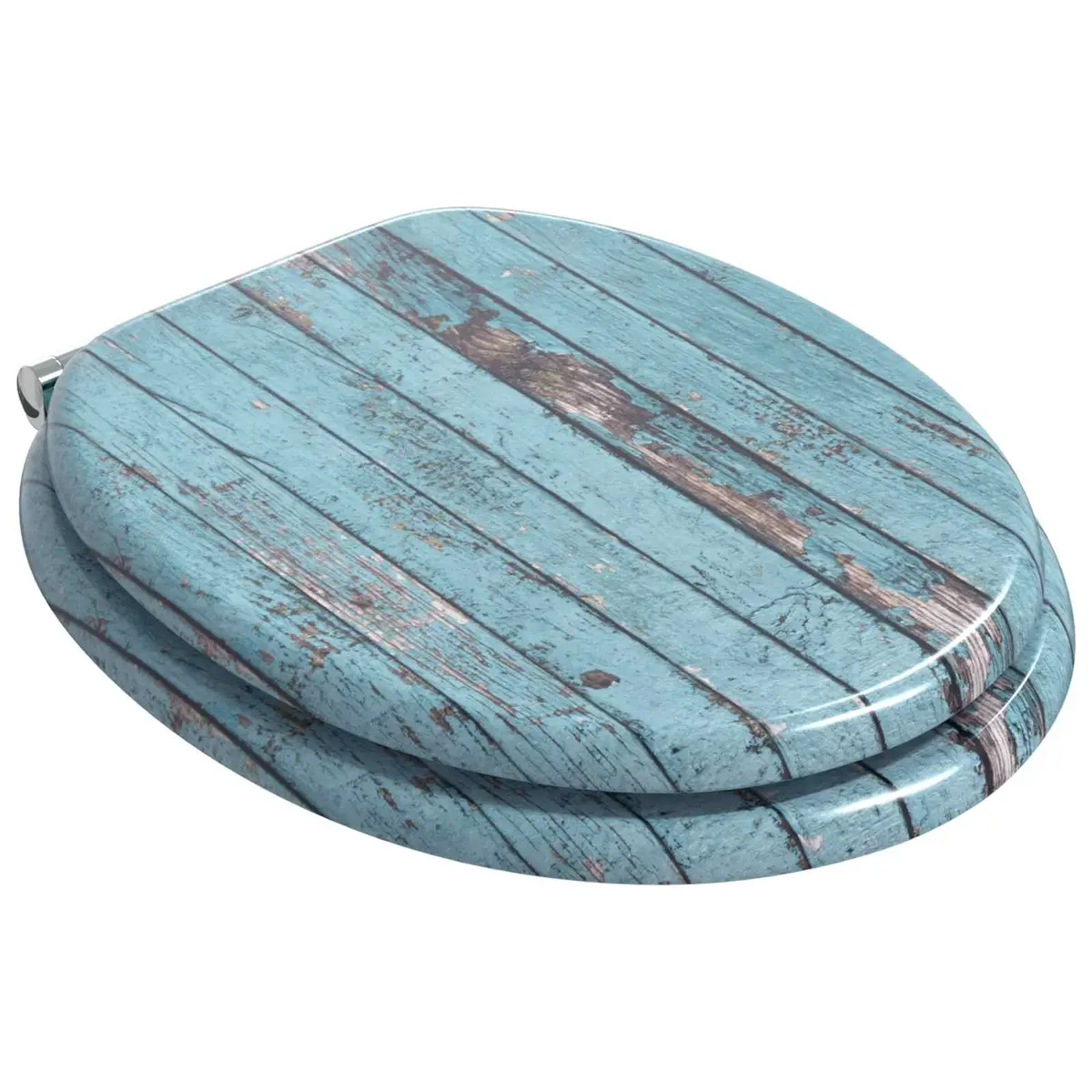 Blue MDF Soft-Close Toilet Seat Set