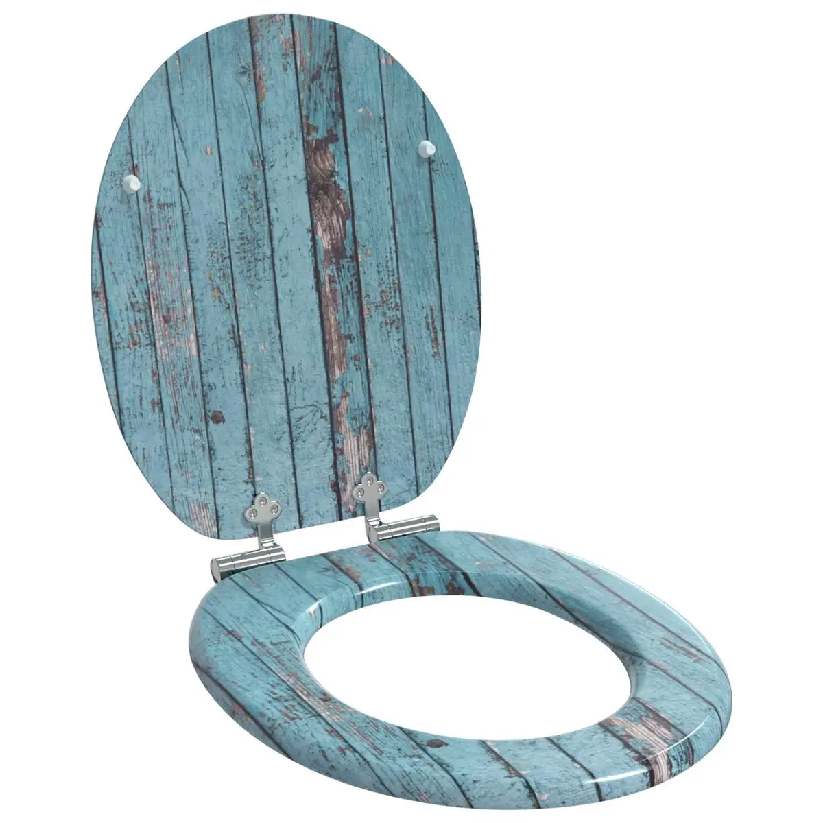 Blue MDF Soft-Close Toilet Seat Set