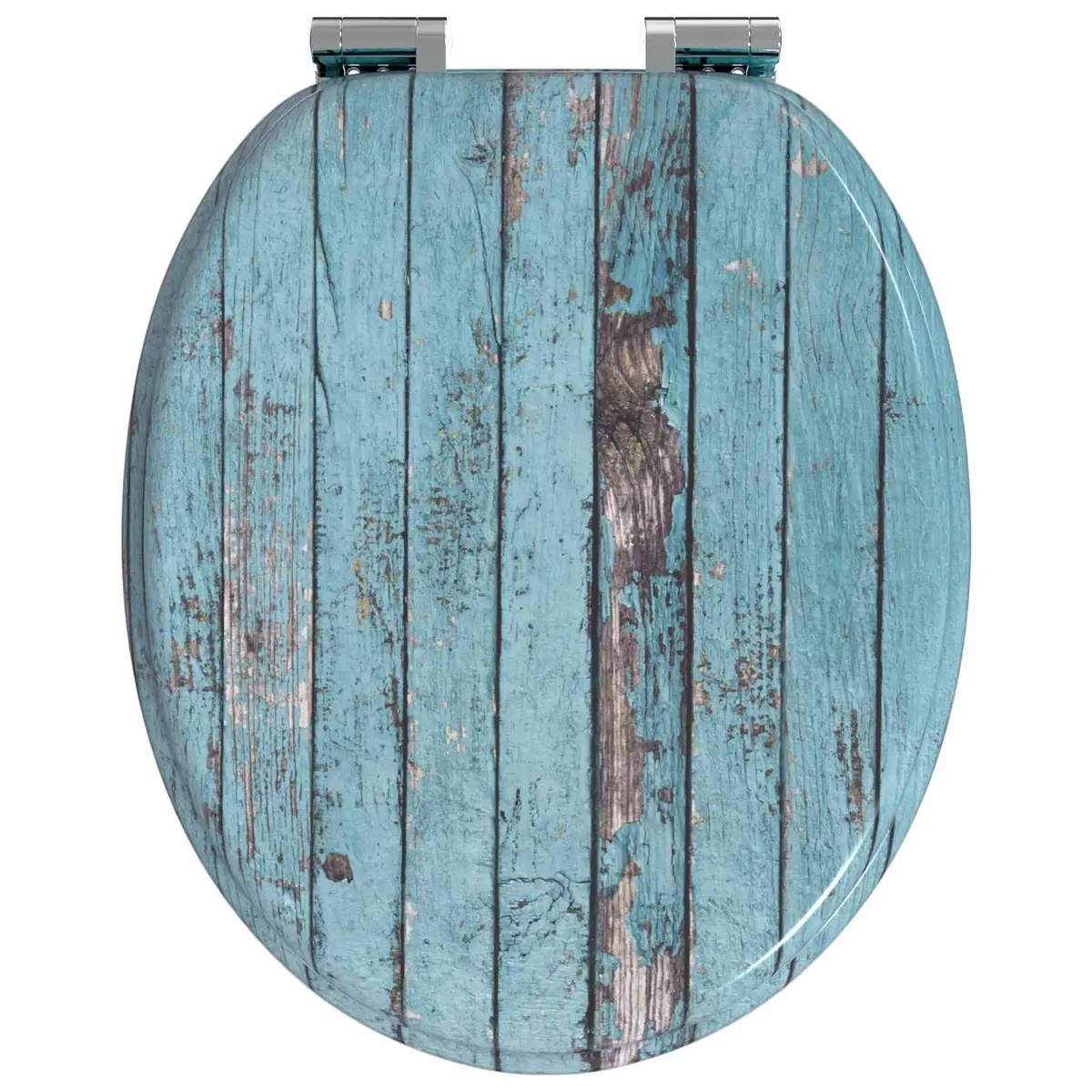 Blue MDF Soft-Close Toilet Seat Set