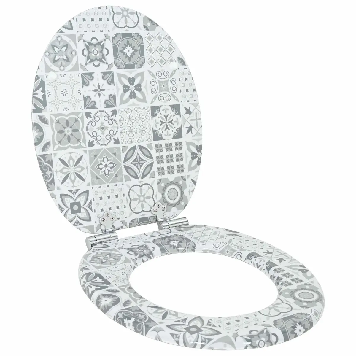 Blue White Soft-Close Toilet Seat 2 Pack