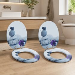Grey MDF Soft-Close Toilet Seat 2 Pack Standard Fixture