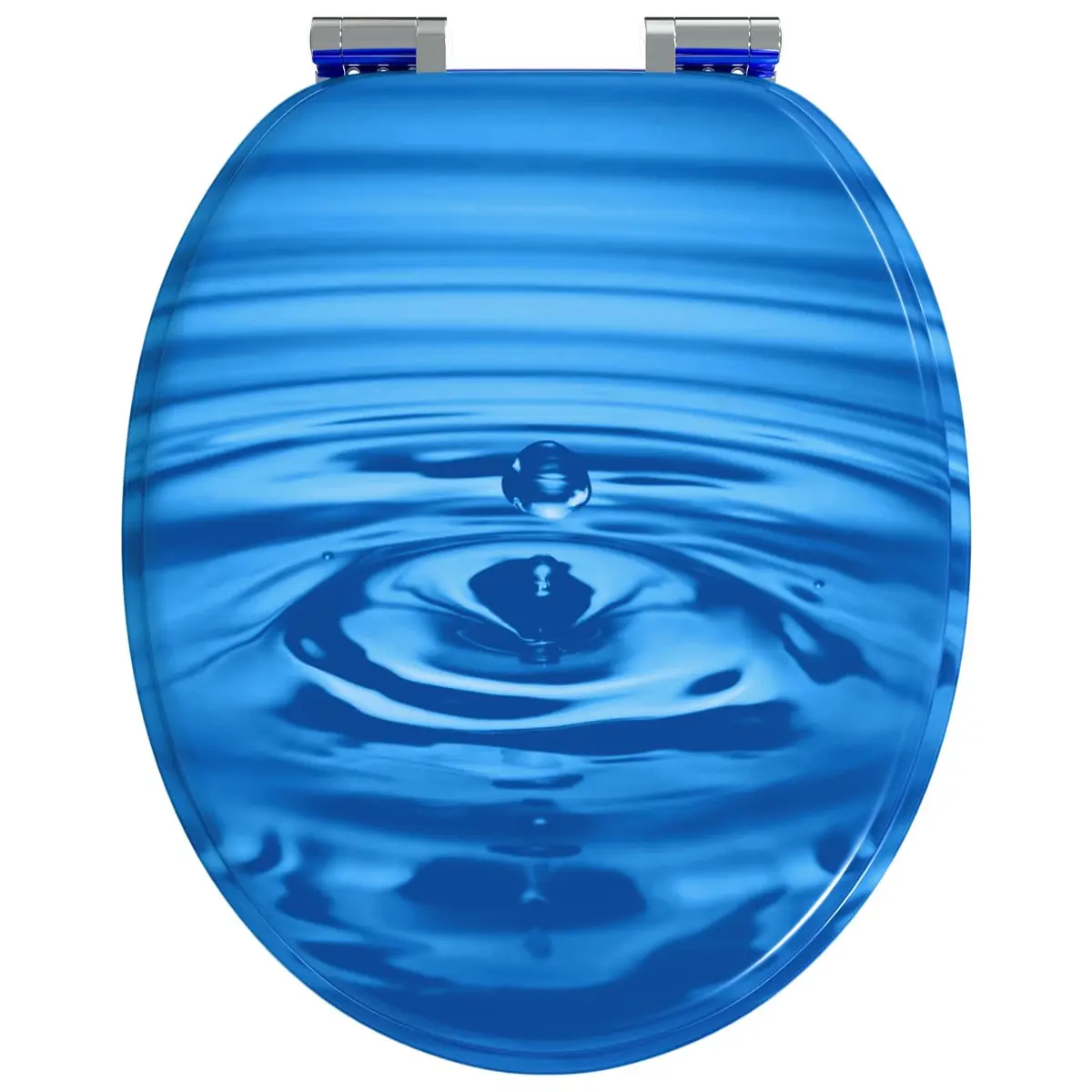 Soft-Close Toilet Seat MDF Board Standard Fixing 44 x 38 cm Blue 2 Pack