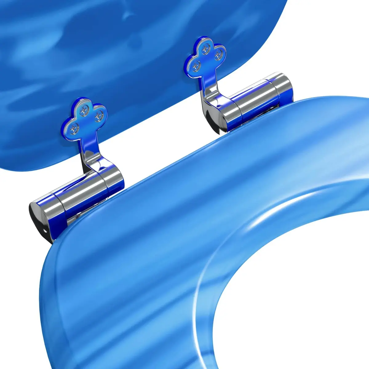 Soft-Close Toilet Seat MDF Board Standard Fixing 44 x 38 cm Blue 2 Pack