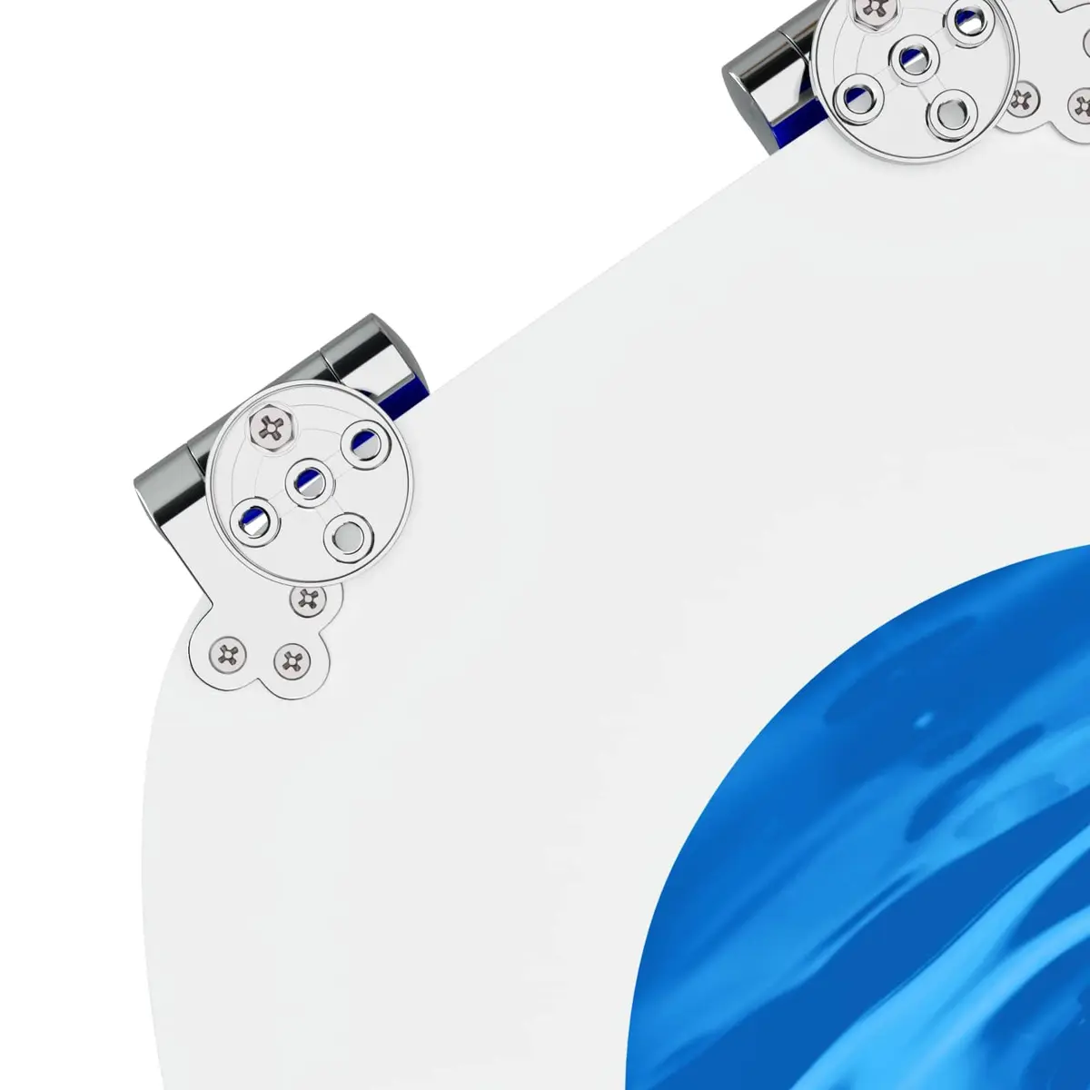 Soft-Close Toilet Seat MDF Board Standard Fixing 44 x 38 cm Blue 2 Pack