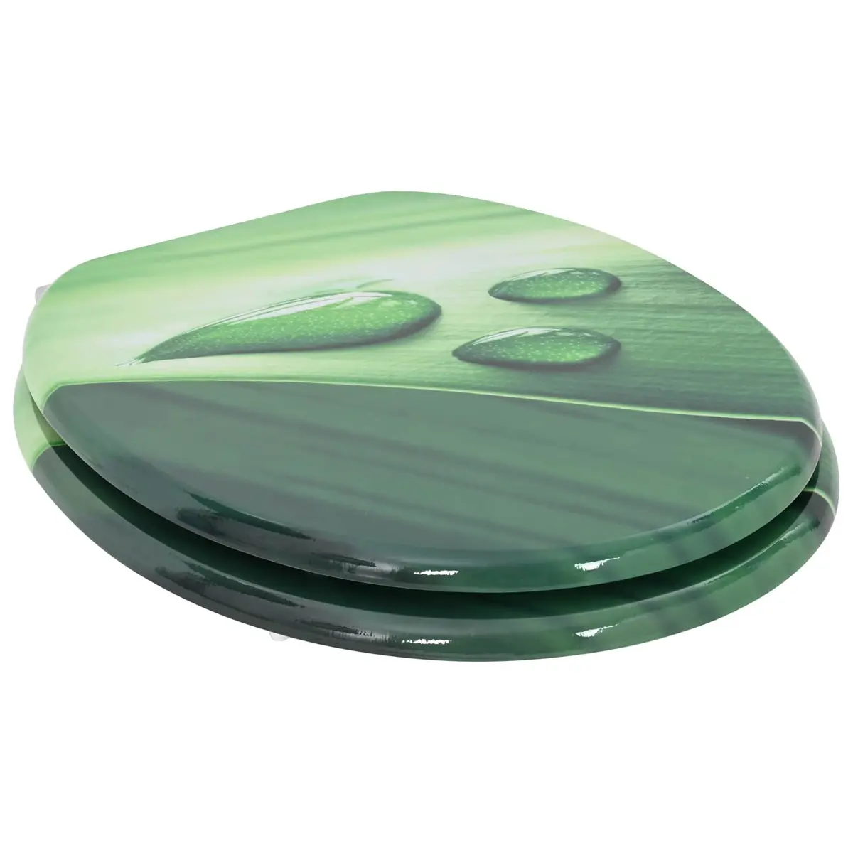 Toilet Seat MDF Board 44 x 38 cm Green Soft-Close Non-Slip 2 Piece