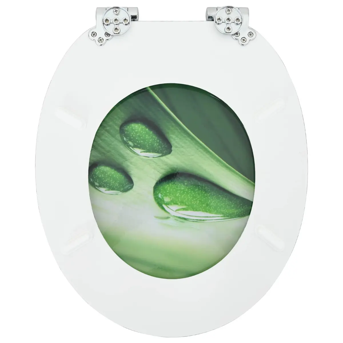 Toilet Seat MDF Board 44 x 38 cm Green Soft-Close Non-Slip 2 Piece