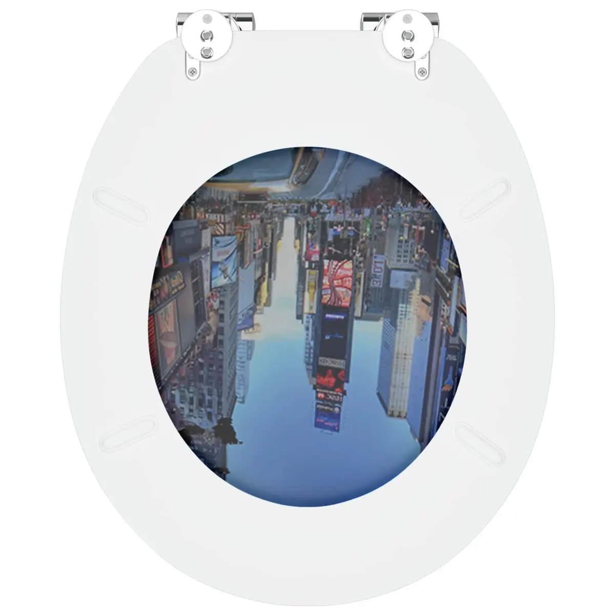 Soft-Close Toilet Seat MDF 44x38cm Grey