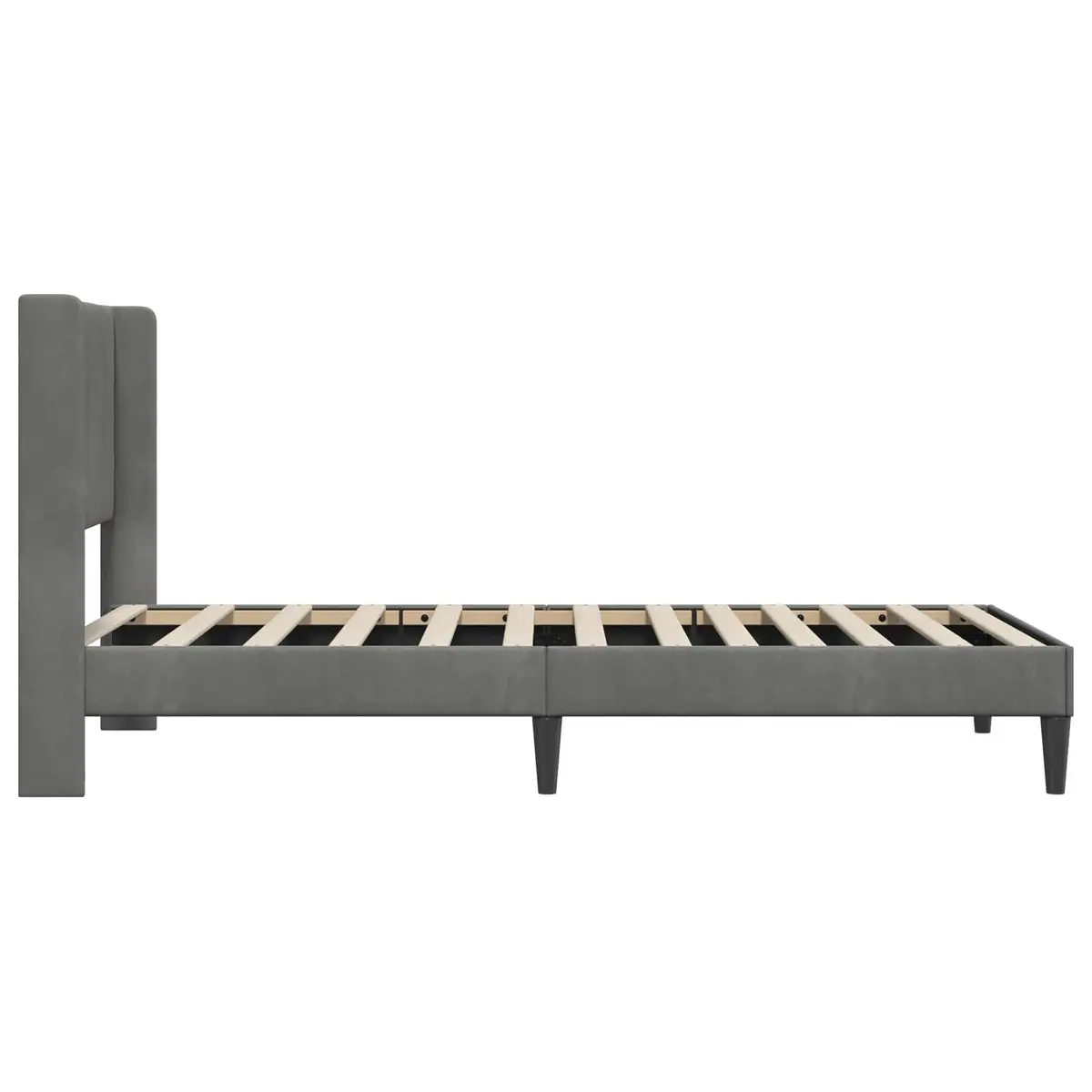 Dark Grey Velvet Bed Frame 90 x 190 cm