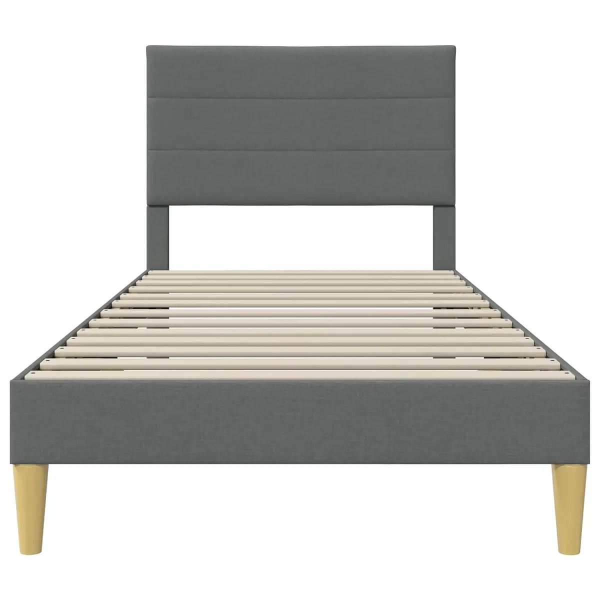 Dark Grey Bed Frame with Upholstered Headboard 90 x 190 cm