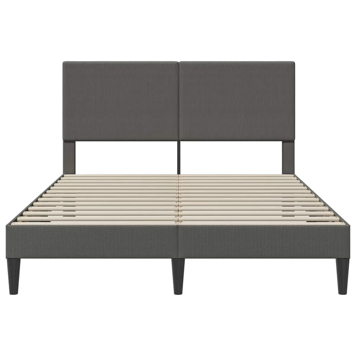 Bed Frame with Durable Corduroy Headboard