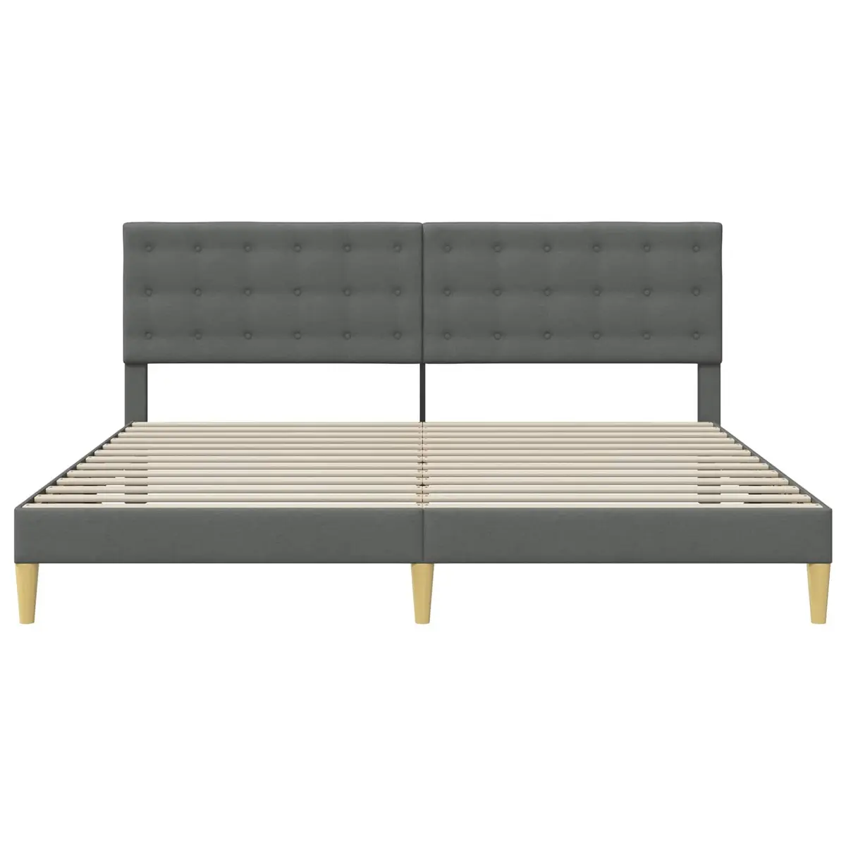 Bed Frame with Fabric Headboard Dark Grey 180 x 200 cm Modern Bedroom Furniture