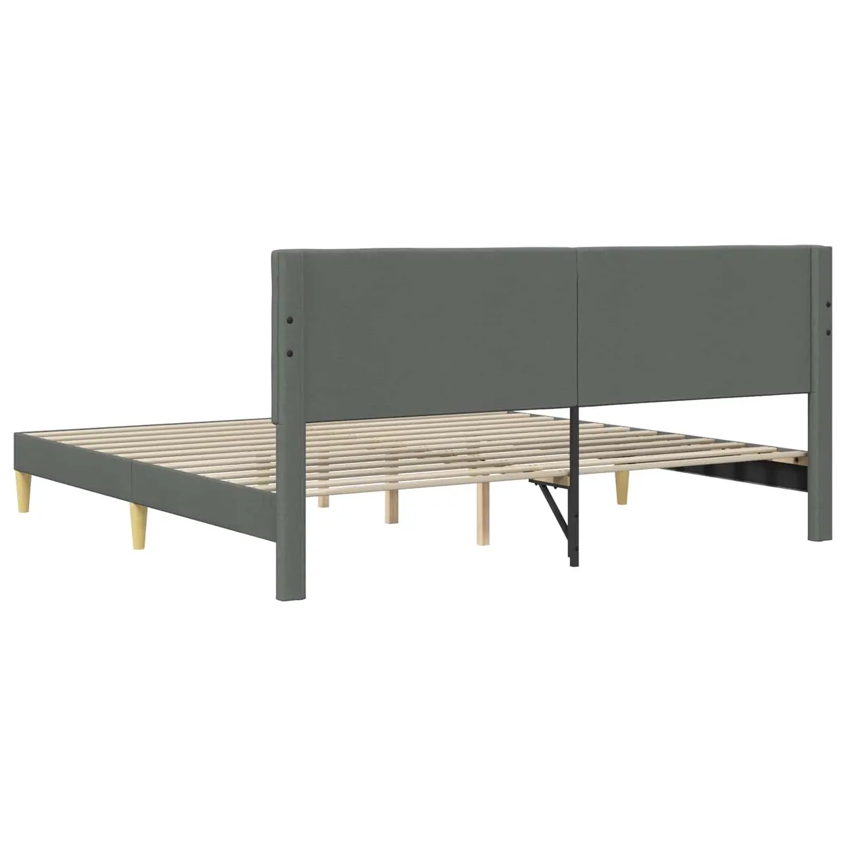 Bed Frame with Fabric Headboard Dark Grey 180 x 200 cm Modern Bedroom Furniture