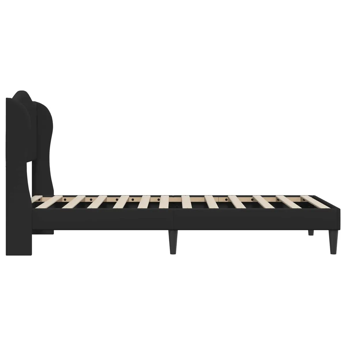 Bed Frame Faux Leather 90 x 190 cm Black