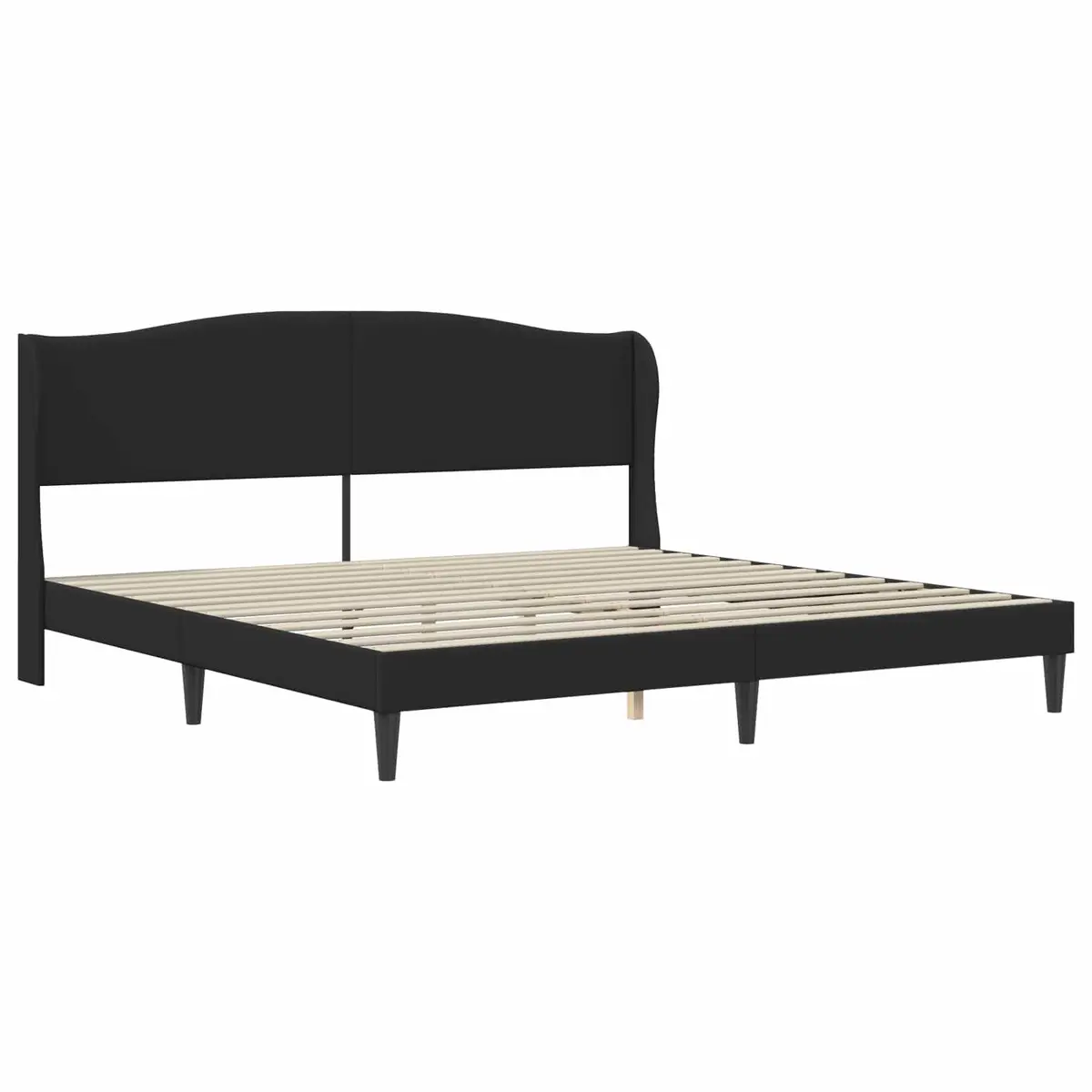 Black Faux Leather Bed Frame with Headboard