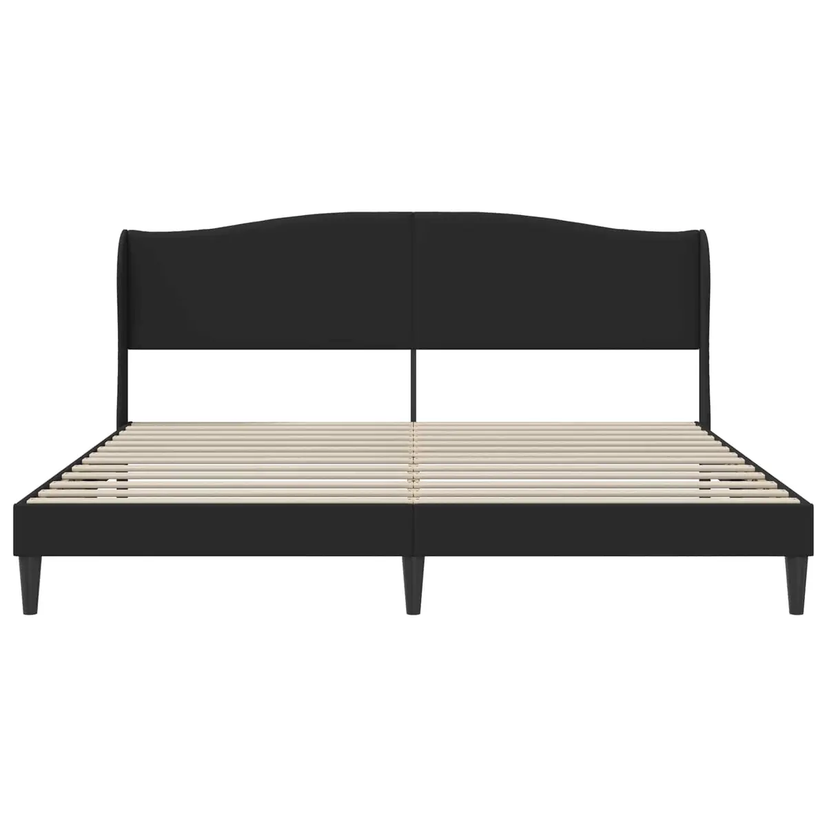 Black Faux Leather Bed Frame with Headboard