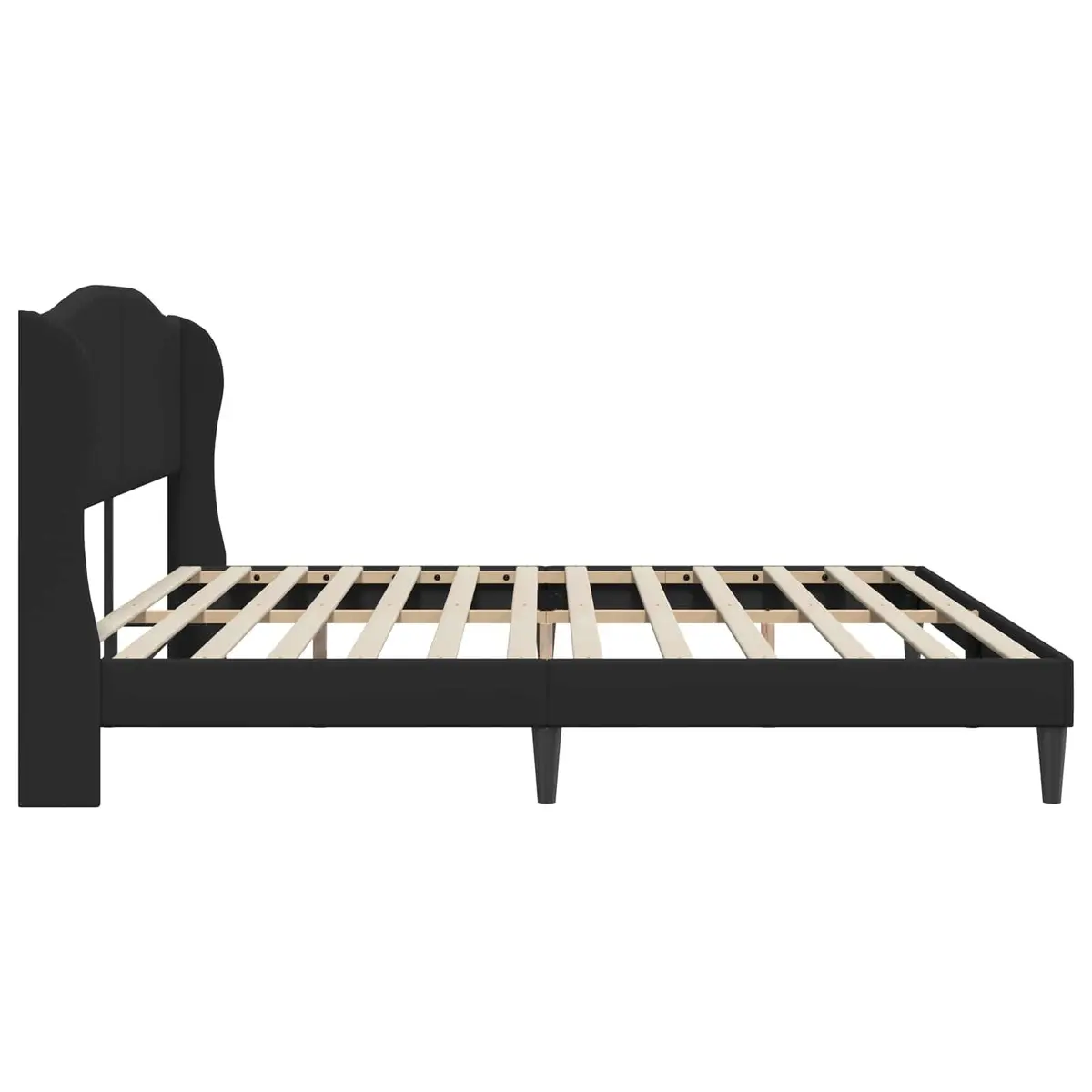 Black Faux Leather Bed Frame with Headboard
